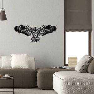 Decoratiune de perete, Eagle3 Metal Decor, metal, 100 x 44 cm, negru imagine