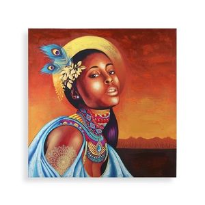 Tablou decorativ Ethnic Woman, Versa, 80x80 cm, canvas imagine