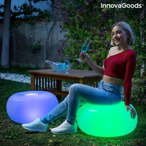 Taburet gonflabil cu LED Multicolor si Telecomanda Pulight, InnovaGoods, RBG, Ø50 x 30 cm imagine