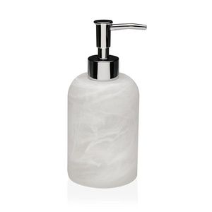 Dispenser sapun lichid Marble, Versa, 8 x 17.5 cm, polirasina, alb imagine