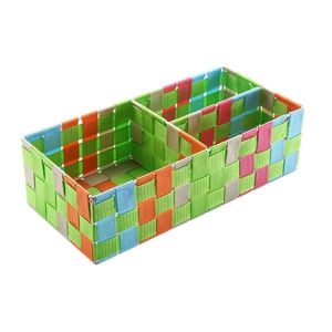 Cutie depozitare cu 3 compartimente Multicolor, Versa, 35 x 17 x 10 cm, textil imagine
