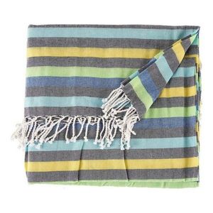 Patura / Pled Stripes, Gift Decor, 160 x 200 cm, 100% bumbac, verde/gri imagine