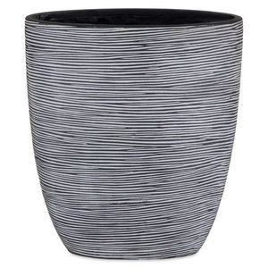 Ghiveci Rib, 33x36 cm, polirasina, negru/gri imagine