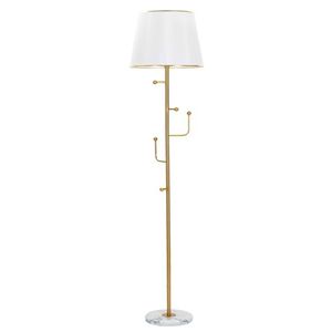 Lampadar Glam, Mauro Ferretti, Ø41 x 173 cm, 1 x E27, 40W, fier/textil, auriu/alb imagine