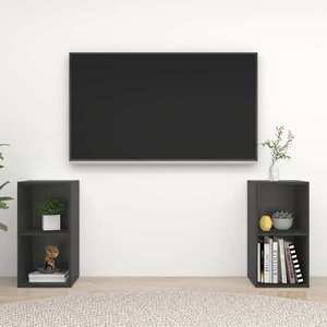 vidaXL Dulapuri TV, 2 buc., gri, 72x35x36, 5 cm, lemn prelucrat imagine