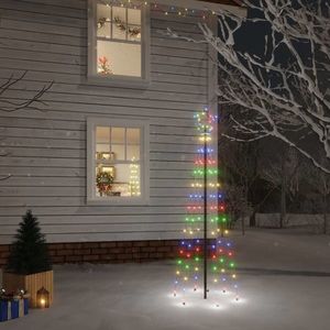 vidaXL Brad de Crăciun, 108 LED-uri multicolore, 180 cm, cu țăruș imagine