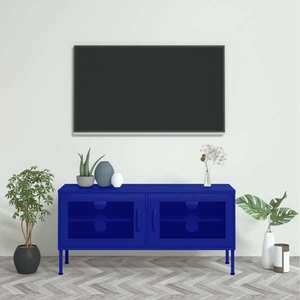 vidaXL Comodă TV, bleumarin, 105x35x50 cm, oțel imagine