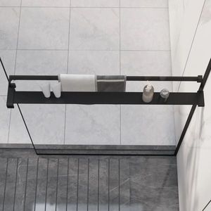 vidaXL Raft de duș pentru perete cabină de duș, negru, 80 cm, aluminiu imagine
