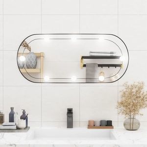 vidaXL Oglindă de perete cu lumini LED 35x80 cm oval sticlă imagine