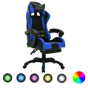 vidaXL Scaun de gaming, albastru, piele ecologică imagine