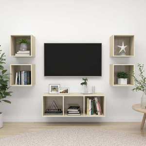 vidaXL Set de dulapuri TV, 5 piese, stejar Sonoma, lemn prelucrat imagine