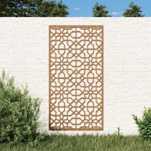 vidaXL Decor perete de grădină 105x55 cm design Maur oțel Corten imagine