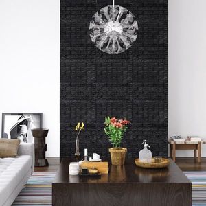 vidaXL Tapet de perete autocolant 3D, 20 buc., negru imagine