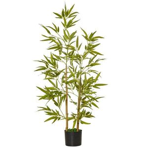 Planta Bambus Artificial 120 cm in Ghiveci cu 336 Frunze, Planta Artificiala cu Efect Realist pentru Interior si Exterior HOMCOM | Aosom RO imagine