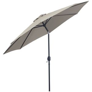 Outsunny Umbrelă de Soare pentru Plajă Impermeabilă, Oțel, Gri Φ3x2.45m | Aosom Romania imagine