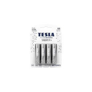 4 baterii alcaline AA SILVER+ 1, 5V Tesla Batteries imagine