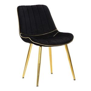 Set 2 scaune Paris, Mauro Ferretti, 51x59x79 cm, catifea, negru/auriu imagine