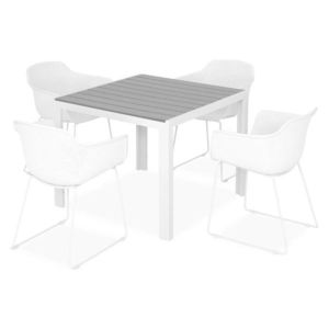Set mobilier gradina/terasa Encore/Lilac, 5 piese, 90x90x74 cm/59x54x80 cm, aluminiu, alb/gri imagine