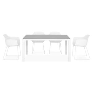 Set mobilier gradina/terasa Encore/Lilac, 5 piese, 150x90x74 cm/59x54x80 cm, aluminiu, alb/gri imagine
