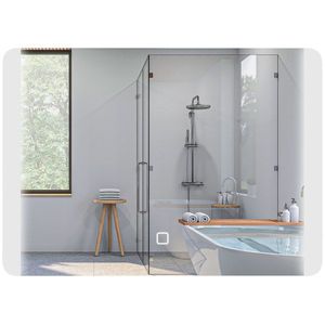 kleankin Oglinda pentru baie cu lumini LED, Oglinda reglabila pentru machiaj cu 3 temperaturi de culoare, 70 x 50 cm imagine