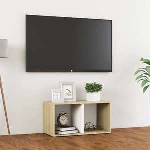 vidaXL Comodă TV, alb și stejar sonoma, 72x35x36, 5 cm, PAL imagine