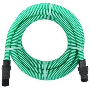 vidaXL Furtun de aspirație cu racorduri din PVC, verde 1, 1" 4 m, PVC imagine