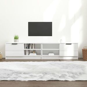 vidaXL Comodă TV, 2 buc., alb extralucios, 80x35x36, 5 cm, lemn prelucrat imagine
