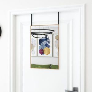 vidaXL Oglindă pentru ușă, auriu, 40x60 cm, sticlă și aluminiu imagine