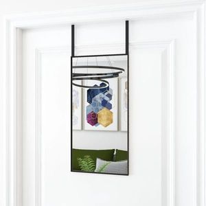 vidaXL Oglindă pentru ușă, negru, 30x60 cm, sticlă și aluminiu imagine