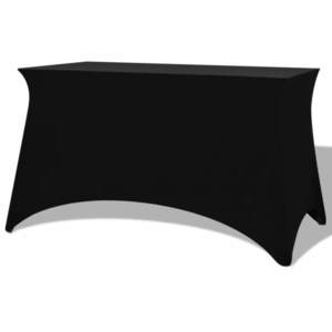 vidaXL Huse de masă elastice, 2 buc, 243 x 76 x 74 cm, negru imagine