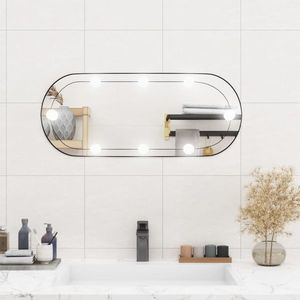 vidaXL Oglindă de perete cu lumini LED 30x70 cm oval sticlă imagine