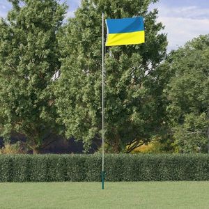 vidaXL Steagul Ucrainei cu ocheți din alamă, 90x150 cm imagine