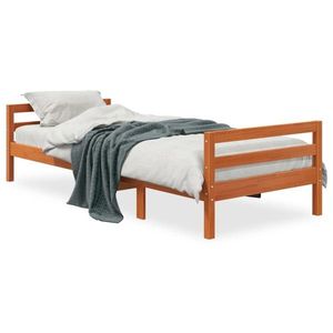 vidaXL Cadru de pat, maro ceruit, 80x200 cm, lemn masiv de pin imagine
