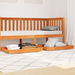 vidaXL Sertare pentru pat de zi, 2 buc., maro ceruit, lemn masiv pin imagine