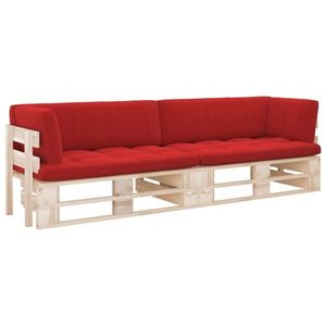 vidaXL Canapea din paleți cu 2 locuri, cu perne, lemn pin tratat imagine