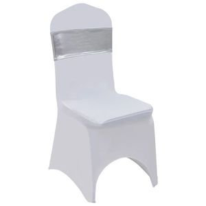 vidaXL Fundă de scaun elastică, 25 buc, cataramă cu diamante, argintiu imagine