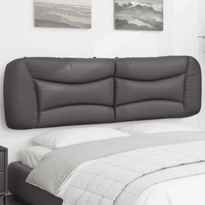 vidaXL Pernă pentru tăblie pat, gri, 180 cm, piele artificială imagine