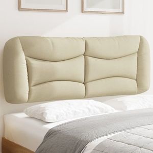 vidaXL Pernă pentru tăblie de pat, crem, 140 cm, material textil imagine