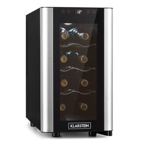Klarstein Reserva 8 Slim Uno, frigider pentru vin, 23 litri, 8 sticle, 11 - 18 ° C, 26 dB, oțel inoxidabil imagine