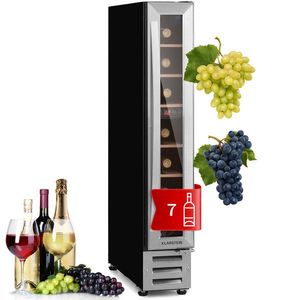 Klarstein Vinovilla 7, încorporat, Uno, frigider pentru vin încorporat, sticlă, oțel inoxidabil imagine