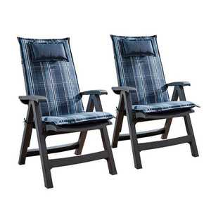 Blumfeldt Donau, pernă, pernă pentru scaun, spătar înalt, pernă scaun de grădină, poliester, 50 × 120 × 6 cm, 2 x pernă imagine