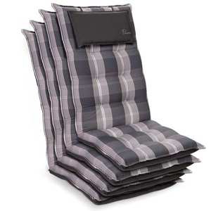 Blumfeldt Sylt, pernă tapițată, pernă pentru scaun, spătar mai înat, poliester, 50 × 120 × 9 cm, 4 × perne imagine