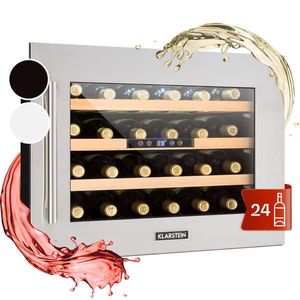 Klarstein Vinetage 12 Uno, răcitor de vin, 12 sticle 46 l, 4-18°C, 40 dB, sticlă imagine