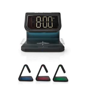 WCACQ10W1BK - LED RGB Ceas cu alarmă cu încărcător wireless LED/10W/230V negru imagine