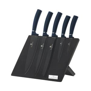 Set de cuțite din oțel inoxidabil cu suport magnetic 6 buc. albastru/negru BerlingerHaus imagine