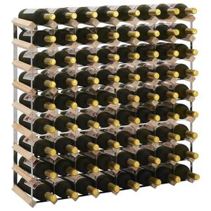 Suport sticle de vin pentru 72 de sticle, lemn masiv de pin imagine