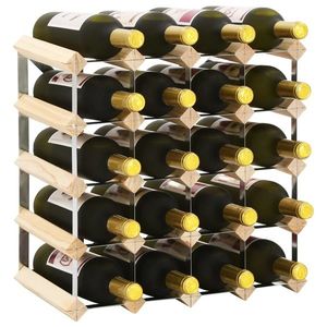 vidaXL Suport sticle de vin pentru 20 sticle, lemn masiv de pin imagine