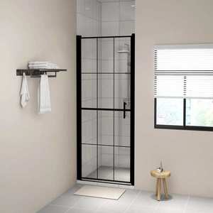 vidaXL Ușă de duș, negru, 91 x 195 cm, sticlă securizată imagine