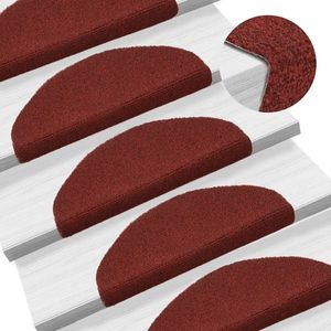 vidaXL Covorașe autoadezive scări, 10 buc, roșu, 65x21x4 cm, punch imagine