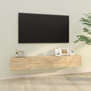 vidaXL Dulapuri TV de perete 2 buc. stejar 100x30x30 cm lemn compozit imagine